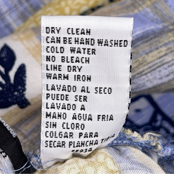 Vintage Sag Harbor Large Floral Blue Yellow Midi Skirt Elastic Waistband Retro - Picture 12 of 12